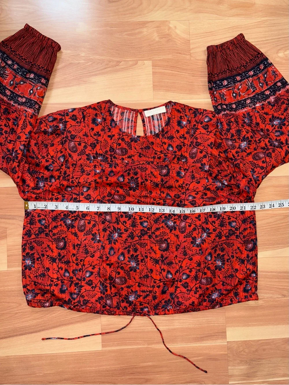 Ulla Johnson $320 Orange Poppy Prisha Blouse Size 6 Small Cottage Core Boho Chic